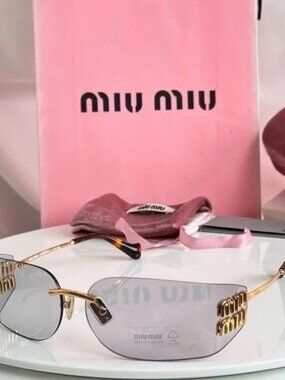 Miu Miu MU 54YS Rectangular Rimless Sunglasses